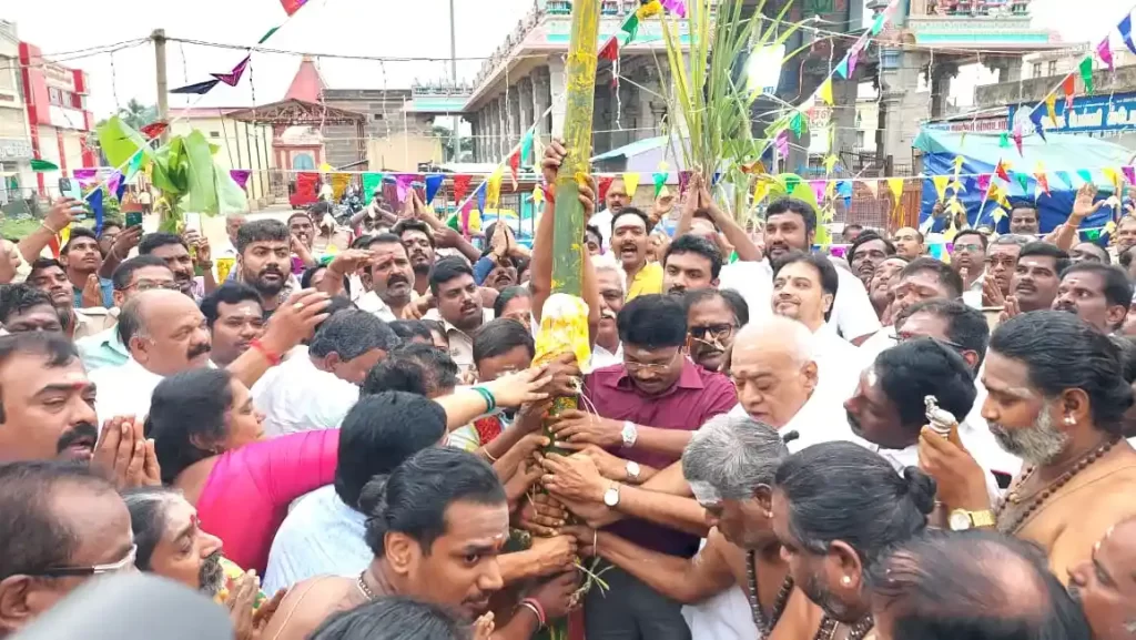 கார்த்திகை தீபத்திருவிழா பந்தக்கால் நடப்பட்டது